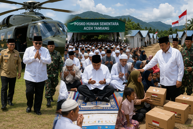 Dari Ibadah ke Aksi: Prabowo Tinjau Langsung Pemulihan Korban Bencana Aceh Tamiang
